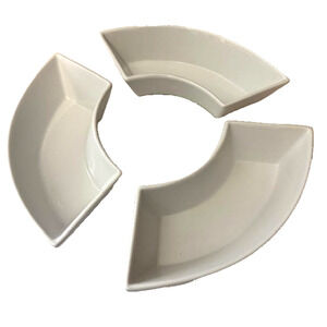 White Essentials Arc-Shaped Ceramic Serving Bowls Modern Section Dishes Set of 3